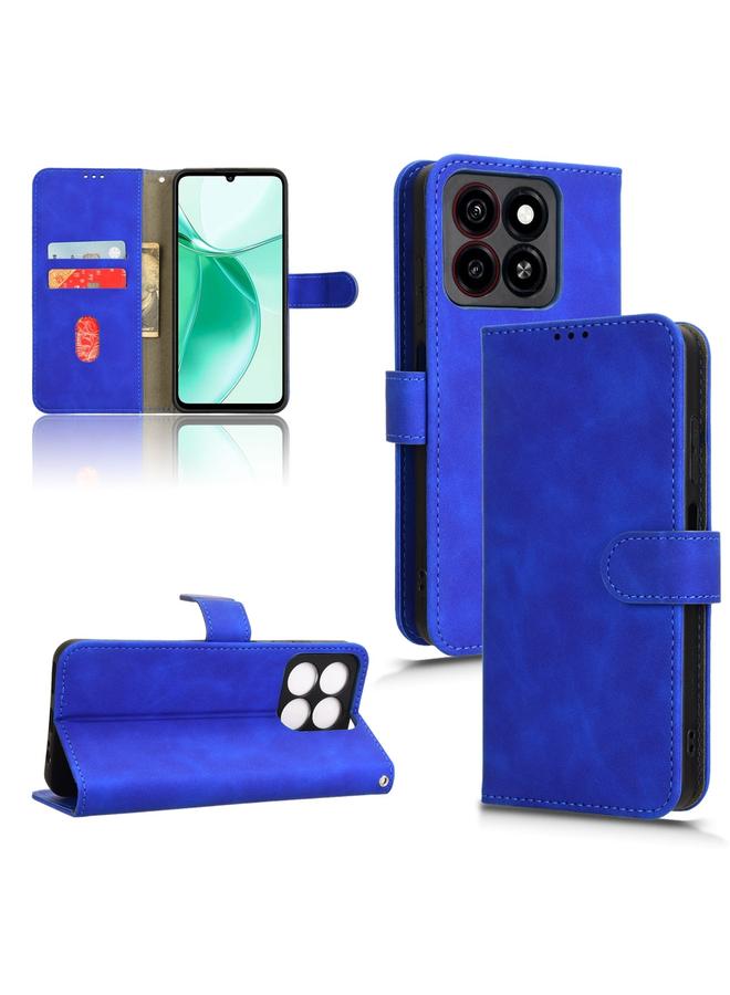 For ZTE Blade A35 / A55 Skin Feel Magnetic Flip Leather Phone Case(Blue)