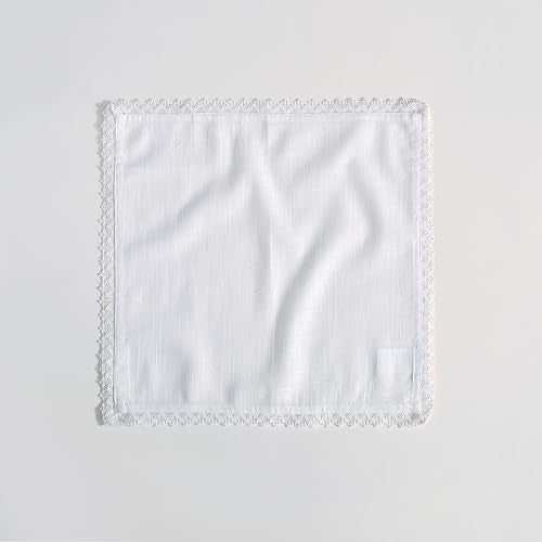 FINGERCRAFT Table Napkins Set of 12 Pure Cotton 12x12 Inches Excellent Absorbency Washable and Reusable, Durable Dinner Napkin for Kitchen, Hotels, Party (White) - Image 5