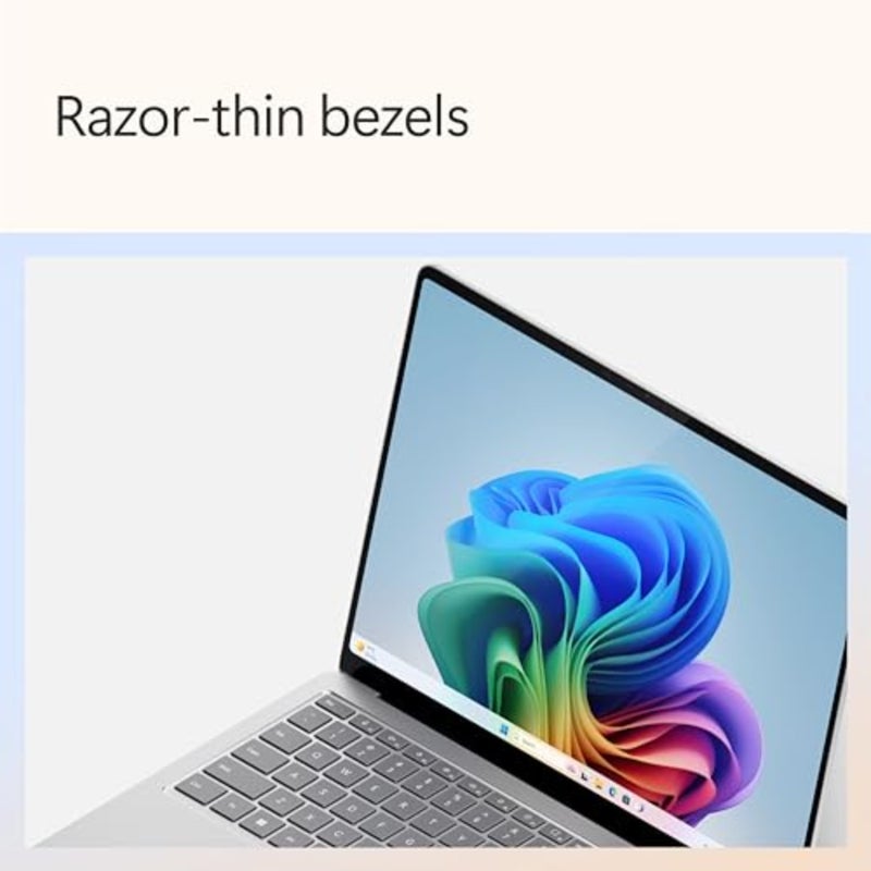 Surface Laptop 13.8 for productivity, aluminum body, platinum color, 120Hz touch display with Snapdragon X Plus, 16GB RAM, 512GB SSD, KSA version, English/Arabic keyboard - Image 2