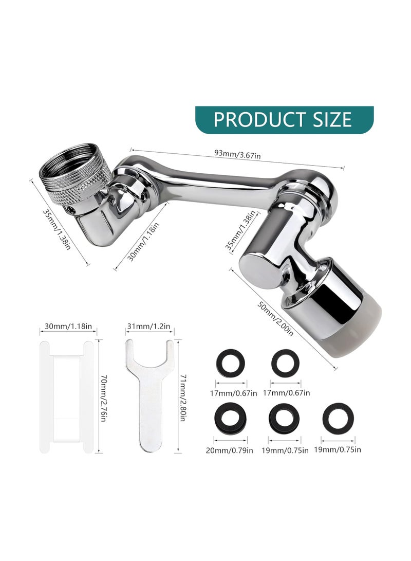 AumgTaiy Aerator Tap, 1080° Rotatable Multifunctional Extension Tap with 2 Spray Functions, Universal Solid Brass Tap Attachment for Kitchen and Bathroom - Image 4