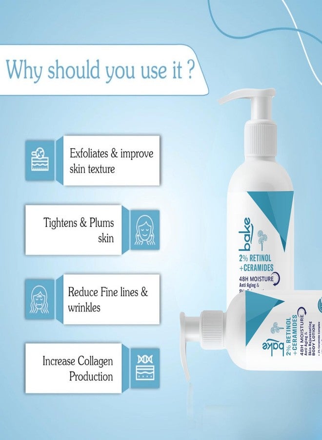 BAKE 2% Retinol + Ceramide Body Lotion for Dry, Aging Skin | Reduce Fine Lines & Wrinkles, Skin Tightening & Boosts Collagen Production | For Women & Men | 200ml - Image 2