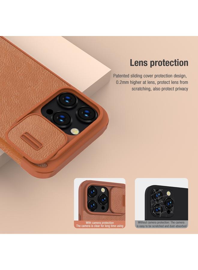 Nillkin Case For iPhone 14 Pro QIN Series Pro Crazy Horse Texture Leather Case - Image 5