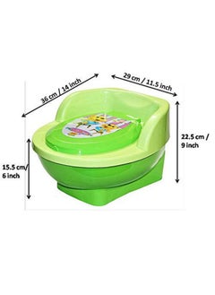 Nabhya Baby Toilet Training Potty Seat With Upper Closing Lid And Removable Bowl (Green)  - Image 3