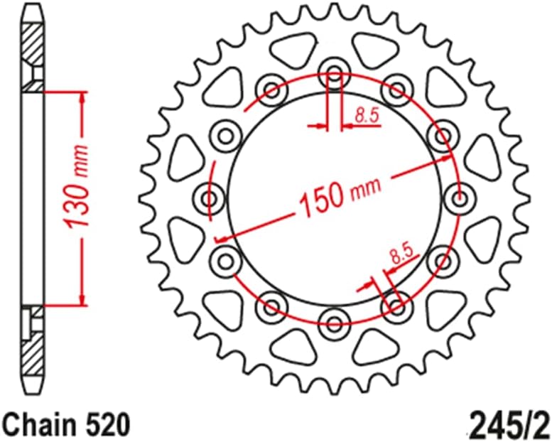 Yurefax 520 Motorcycle Rear Sprocket for Yamaha - Image 2