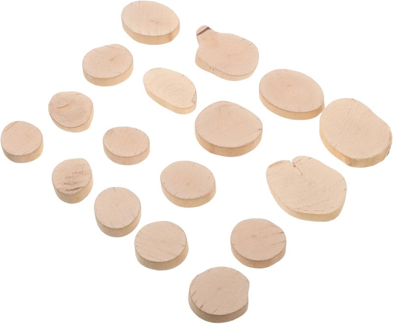 200g Unfinished Wood Craft Pieces Small Wood Slices Natural Wooden Chips for DIY Crafting, School Projects, and Home Wedding Decorations - Image 1