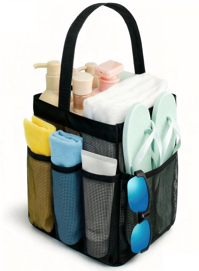 Asisnt Mesh Shower Caddy Portable for College Dorm Room Essentials for Girls with 9 Pockets,Large-Capacity Shower Basket,Quick Dry Toiletry Tote Bag for Women,Outdoor Gym,Travel,Swim,Beach Camping Essentials - Image 1