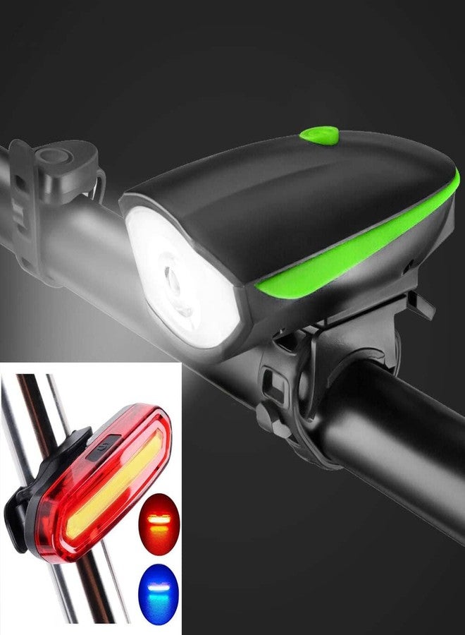 FCCRACING Combo of Bicycle LED USB Rechargeable Head Light and Tail Light with Multicolor (Blue-Red) - Image 3