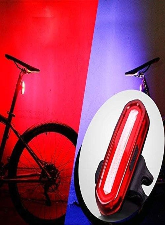 FCCRACING Combo of Bicycle LED USB Rechargeable Head Light and Tail Light with Multicolor (Blue-Red) - Image 5