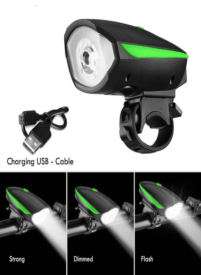 FCCRACING Combo of Bicycle LED USB Rechargeable Head Light and Tail Light with Multicolor (Blue-Red) - Image 4