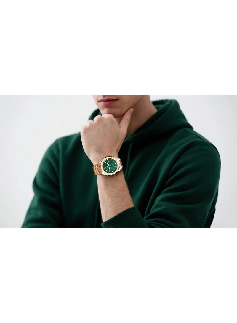 Sapphero  SAPPHERO Men's Watch Octagonal Stainless Steel Luminous Wristwatch Luxury Analog Quartz Watch for Men with Date Elegant Mens for Men | Best Price UAE