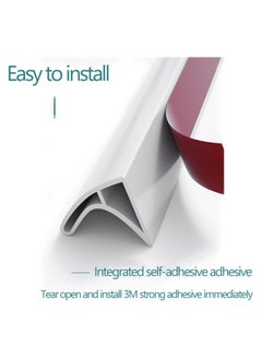 RATSAW 100cm Shower Threshold Water Dam Curved Groove Collapsible Water Stopper Barrier Water Shower Guard Threshold Seal Strip Self Adhesive Suitable for Bathroom and Kitchen  - Image 5
