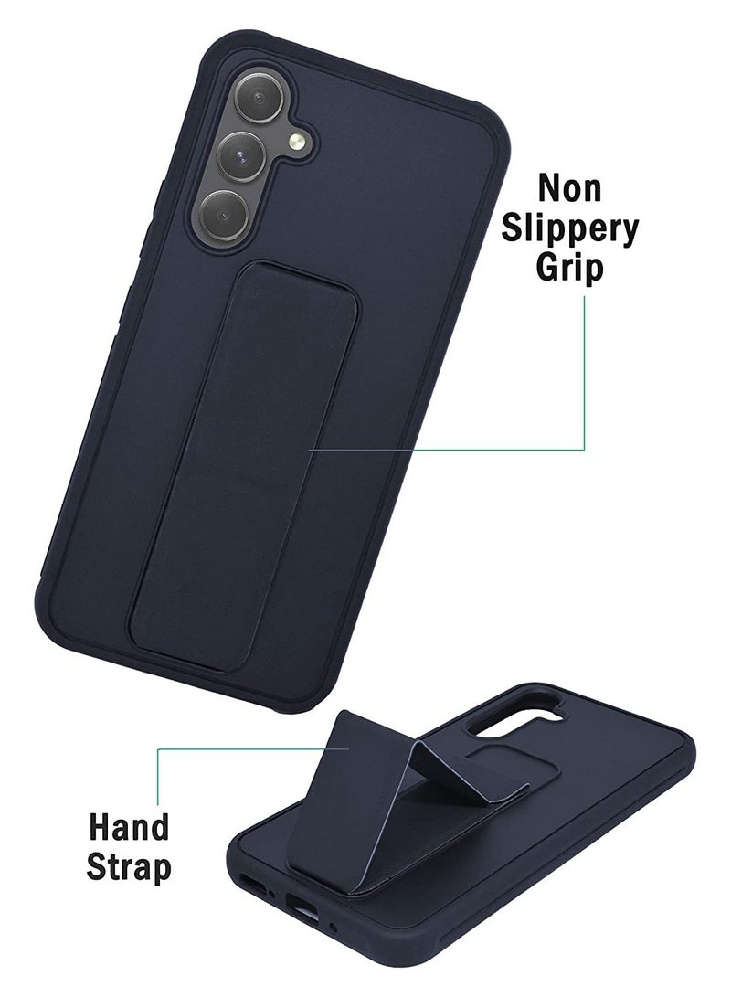 Samsung Galaxy A26 Back Stand Case Magnetic Car Holder Soft Silicone Horizontal & Vertical Kickstand Cover Wrist Strap Full protection Case for Samsung Galaxy A26 - Image 3