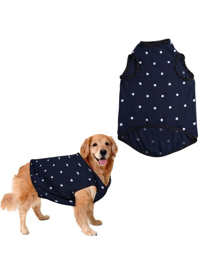 سايج سكوير تي شيرت مطبوع عليه صورة كلب مجنونة، تي شيرت عصري للكلاب، خفيف الوزن وناعم للغاية، ملابس مريحة وجيدة التهوية للكلاب، ملابس عصرية (أزرق بولكا) (مقاس كبير جدًا - 26 بوصة) - Image 1