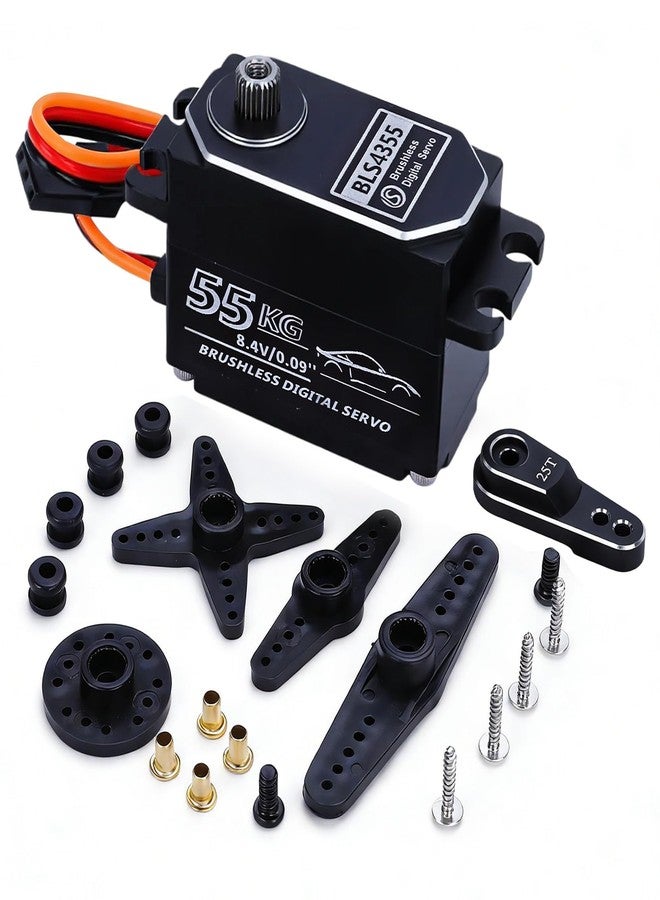 ZOSKAY 55kg Low-Profile Servo Programmable Brushless Digital Servo 0.09Sec High Speed Full Metal Gear Steering servo 1/10 Drift Car with servo Motor kit (180 Degree) - Image 1