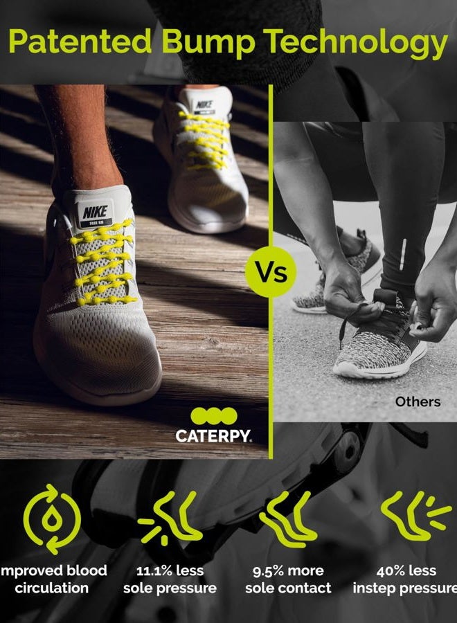 Caterpy The Ultimate Elastic No Tie Shoelaces for Adults (75cm / Electric Yellow) - Image 4
