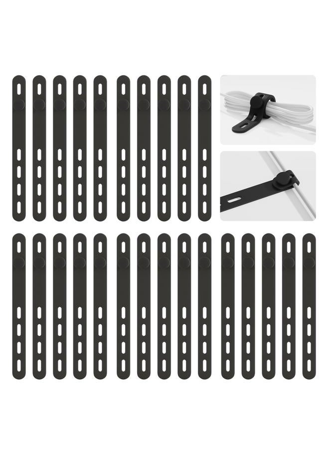 TIKIWIK 25 Pcs Silicone Cable Ties, Cable Ties Reusable, High Elasticity Cord Wraps for Electrical Cords, Cord Organizer for Earphone, Phone Charger(Black) - Image 1