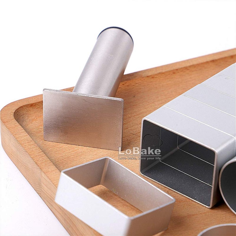 LoBake 2 Units Pineapple and Rectangle Aluminium Cookie Biscuit Mold with Stainless Steel Press Stamp Fondant Fruit Vegetable Cutter Set Mini Cake Molds Cozinha Ferramentas Kitchen Baking Gadgets - Image 5