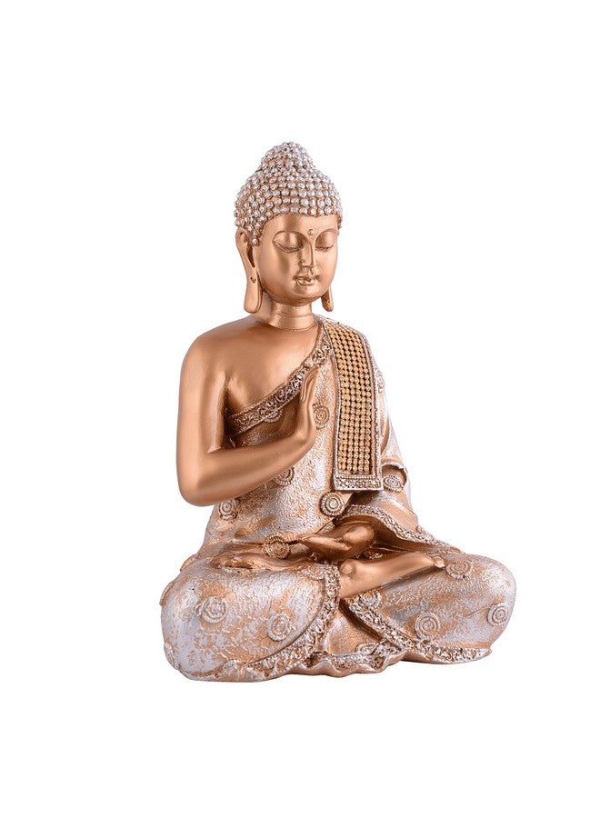 zart Samadhi Buddha Showpiece for Home & Office Decor Gift Itam(11 inch Golden & Silver), Religious - Image 5