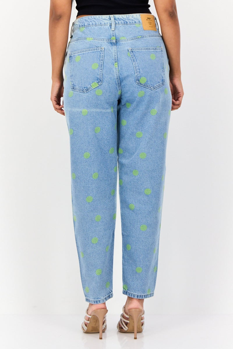 ONLY Women Baggy Fit High Waist Washed Non-Stretchable Denim, Multicolor - Image 3