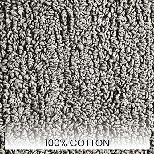 SASHAA WORLD Super Soft Reversible Bath Mat/Bathroom Rug from Crochet Collection | Oval-Shaped with Crochet Border | Ideal for Tub, Shower, Sink, or Vanity | 40 x 60 cm, Grey - Image 3