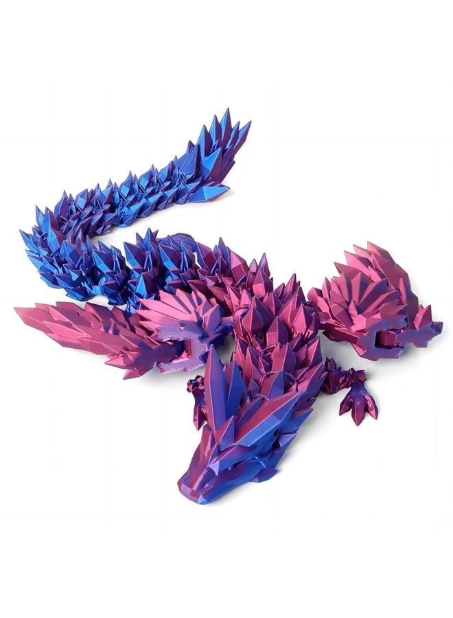 3D Printed Flying Dragon Toy Hinge Joint Wings Movable Dragon Stress Relief Toy Collectible Figure Handmade Craft Model-Color:Dragon Silk Gold 22cm  - Image 3