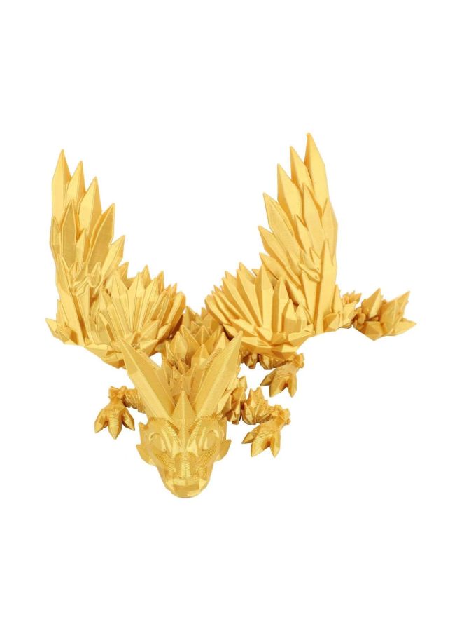 3D Printed Flying Dragon Toy Hinge Joint Wings Movable Dragon Stress Relief Toy Collectible Figure Handmade Craft Model-Color:Dragon Silk Gold 22cm  - Image 1