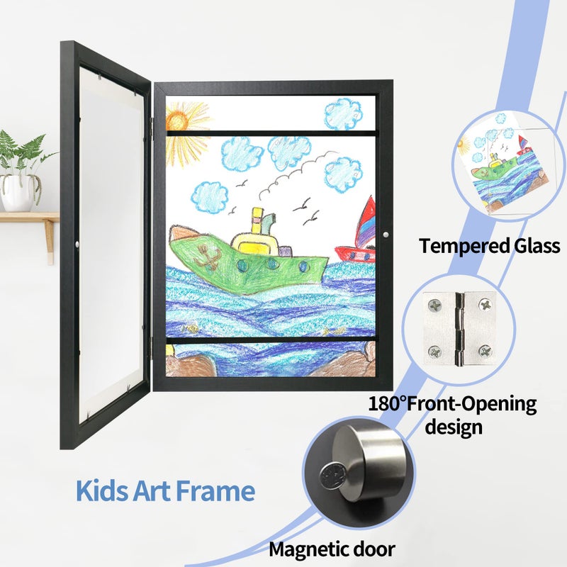 iRahmen Kids Art Frame - 9x12 Front Opening Kids Frames for Artwork  Kids Artwork Frames Changeable Storage Holds 50  Kids Artwork Frames for Children Art Projects  Drawings  3D Art  Crafts - Image 3