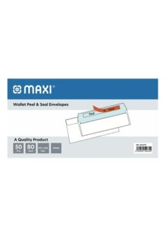 Maxi White Envelopes 80Gsm 9X4 inches Peel & Seal In A pack Of 50Pc  - Image 1