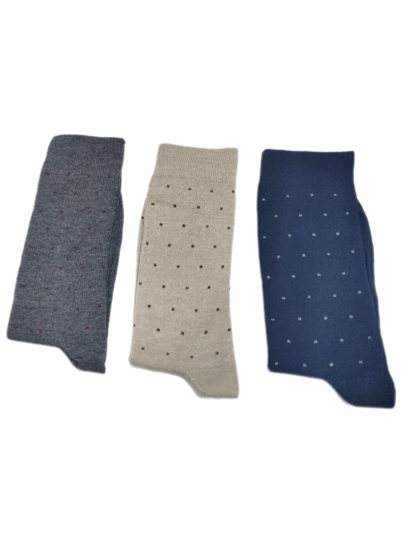 مجموعة من ثلاثة جوارب كلاسيك قطنية عالية الجودة للرجال - Image 1