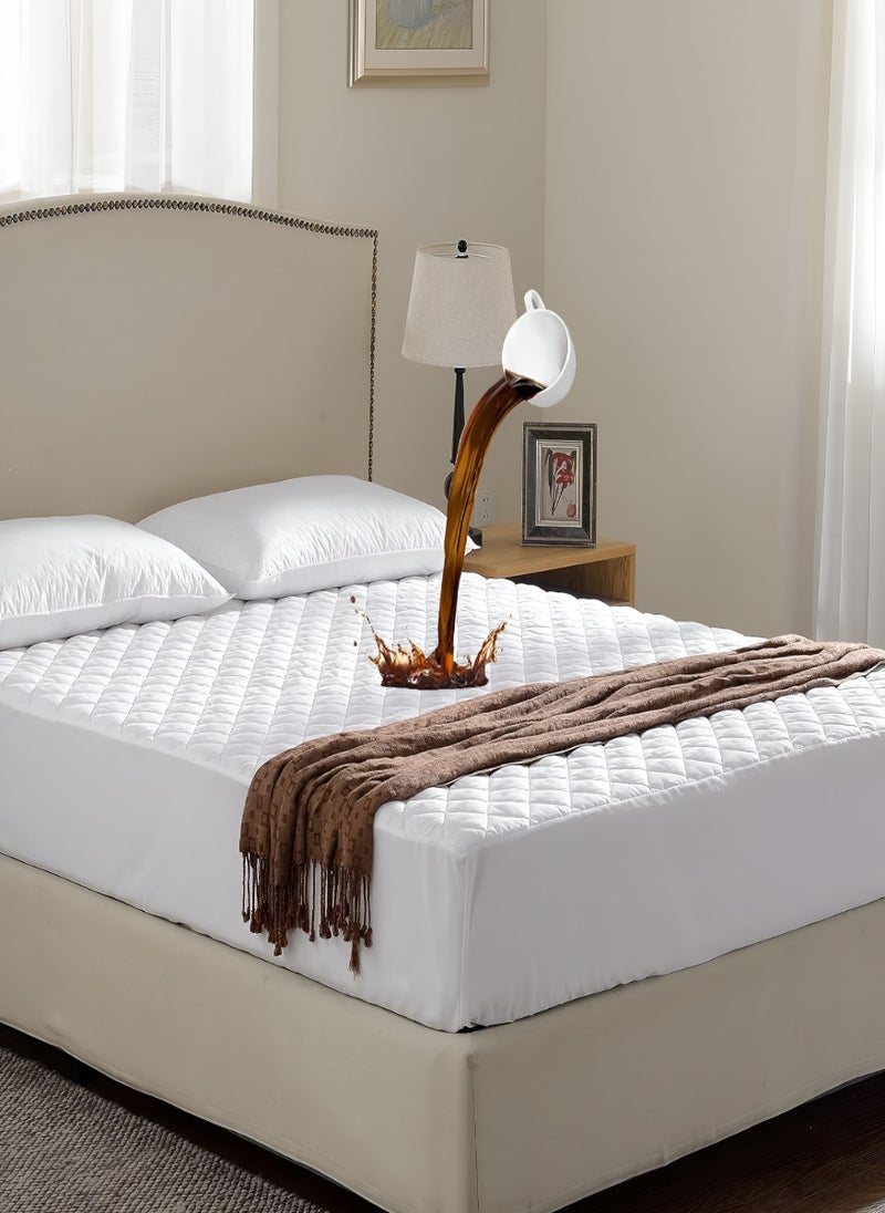 Blueberry Quilted Mattress Protector Bed Topper Cover Extra Deep 120X200+20Cm  - Image 1