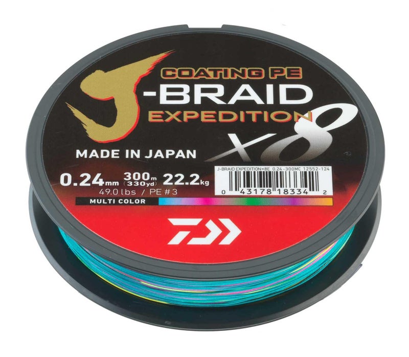 DAIWA JBraid Expedition X8E 013mm 84kg185lbs 330yds MultiColor Braided Fishing Line - Image 2