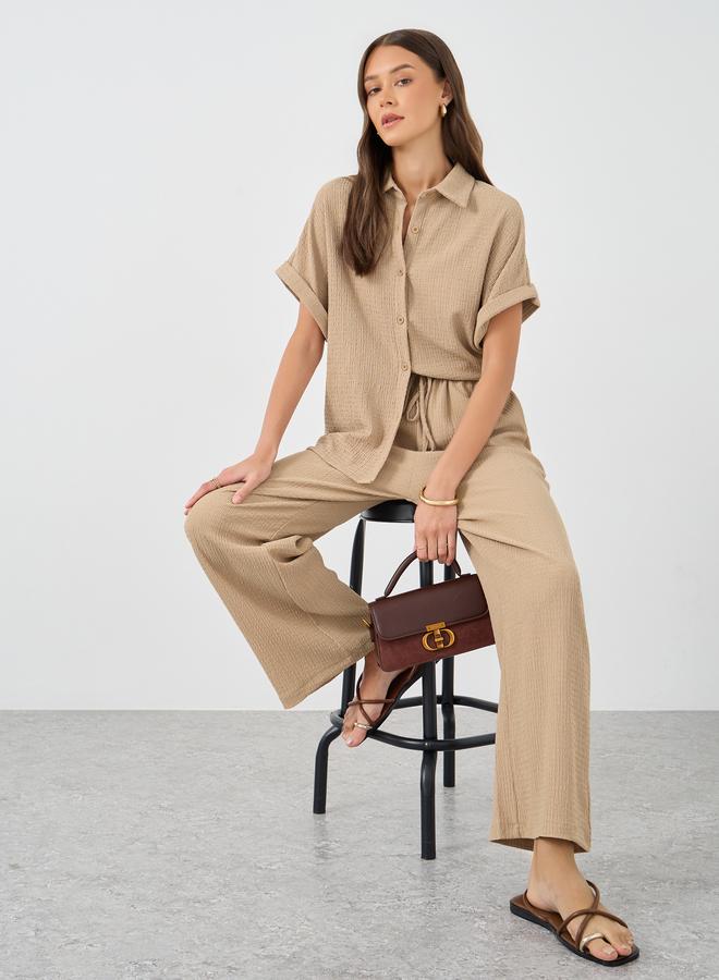 Styli Styli Textured Buttoned Short Sleeve Shirt  - Image 2