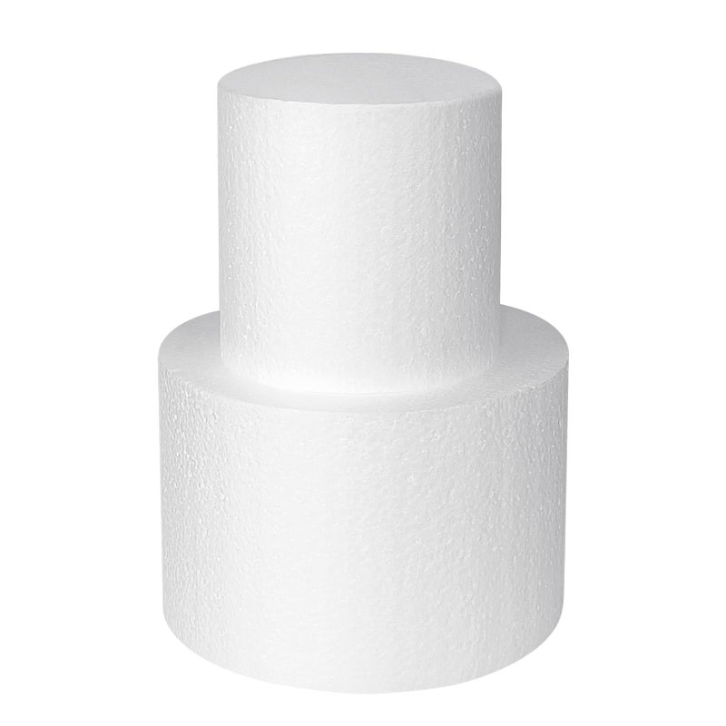 2 Tiers Foam Cake Dummies 4 6 White Dummy Cakes Styrofoam Sets 8 Inch Tall Fake Cake Dummy Cake for Wedding Cake Supplies Decorating Birthday Wedding Display