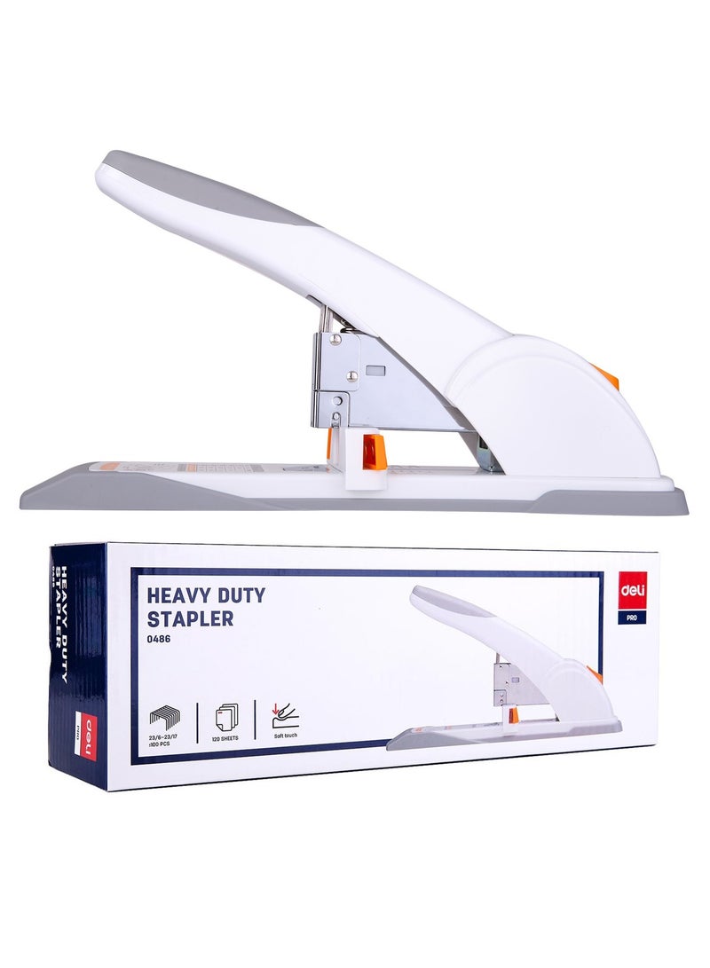 Deli دباسة ثقيلة الوزن بسعة 120 ورقة جسم أبيض - Image 1