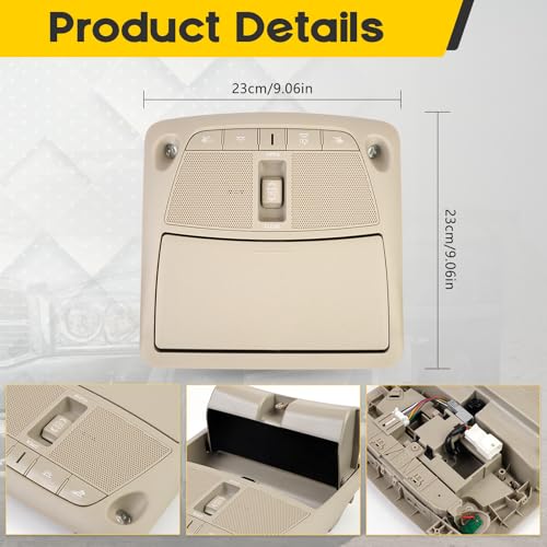 Donpida Overhead Map Lamp Console Reading Lights with Sunroof Switch Compatible With Nissan Altima Teana 2013-2018#Replace 26430-8995D - Image 3