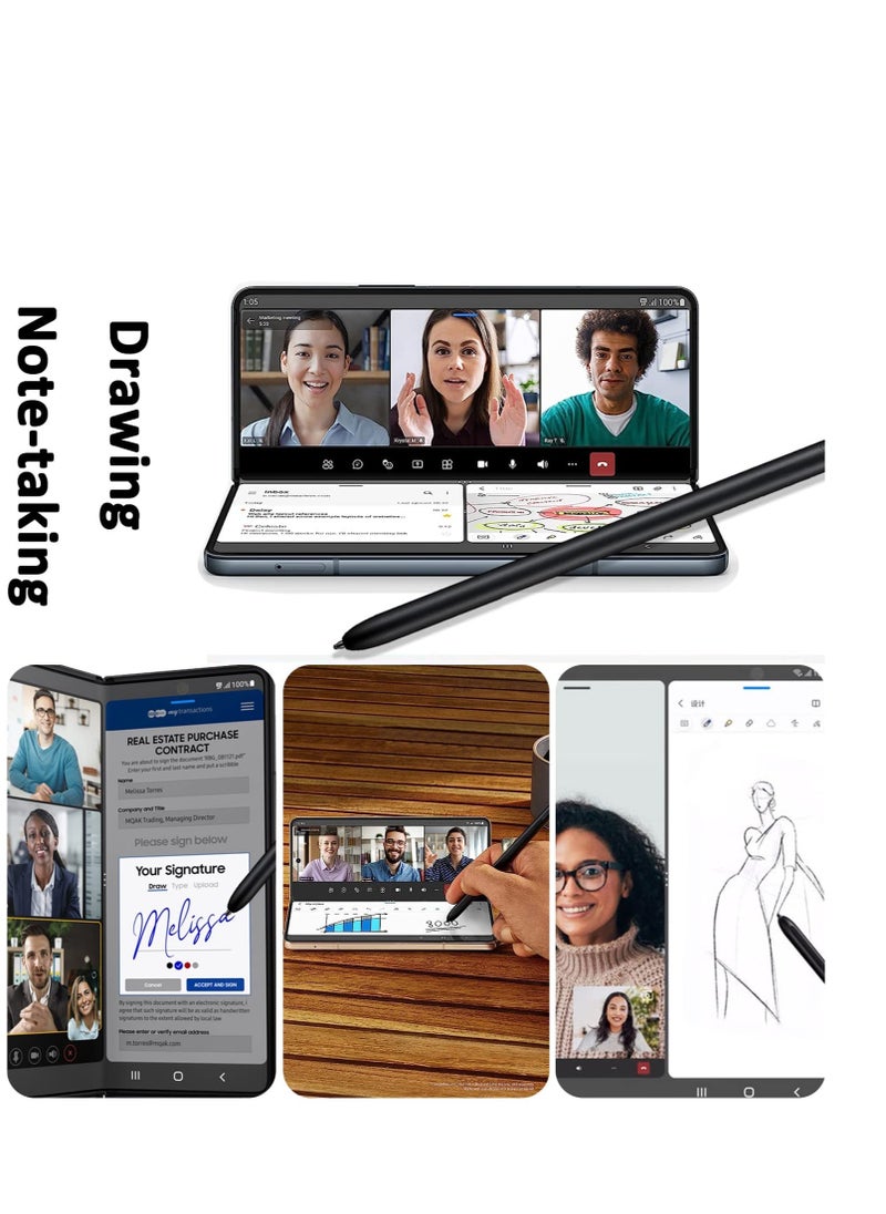 For Samsung Galaxy Z Fold 4/Z Fold 3 S Pen Stylus, No Charging and High Sensitive, Replacement S Pen for Galaxy Z Fold 4/Galaxy Z Fold 3 (Black)