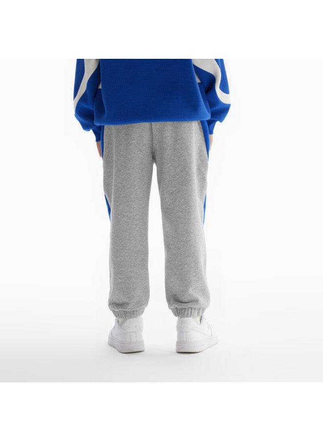 Mqd Boys' Knitted Pants, Spring And Autumn Style, Sports Casual Trousers, Light Heather Gray, Size 110 - Image 3