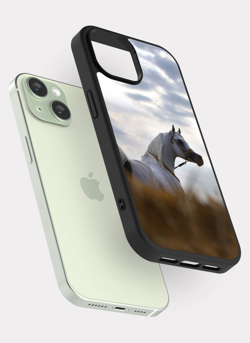 بكسلات كفر ايفون 15 فرس عربية اصيلة ابيض - Image 2