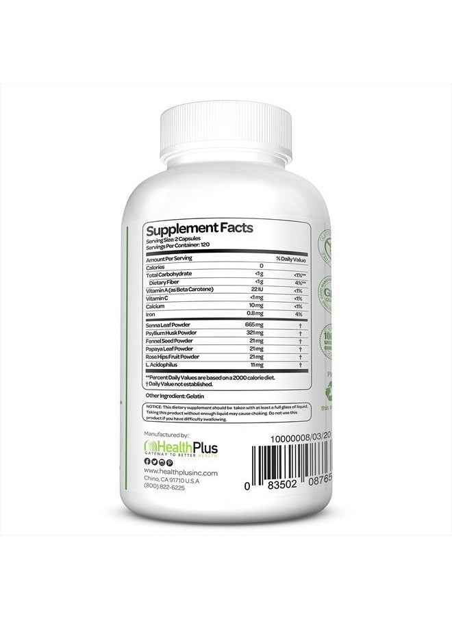 Health Plus Inc Super Colon Cleanse 530 mg 240 Capsules, Package may vary  - Image 2