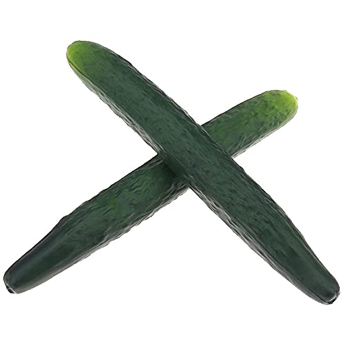Meiwlong 2 PCS Artificial Soft PU Cucumber Decoration Home Party Fake Green Realistic Vegetable Faux Model Props Garnish Festival Kitchen