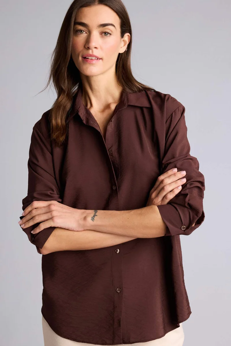 ديفاكتو Oversize Fit Shirt Collar Long Sleeve Shirt