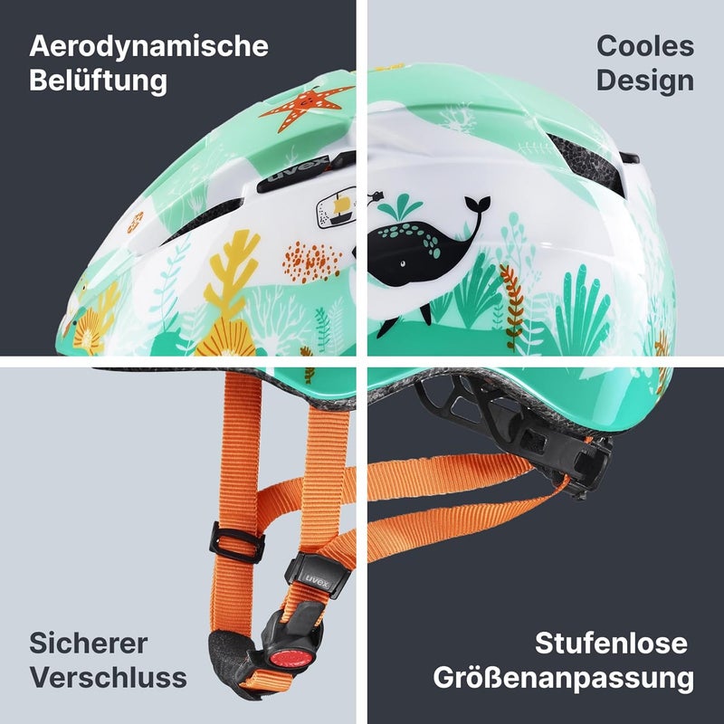 UVEX خوذة دراجة للأطفال 2 CC – 46–52 سم S/M – تصميم تحت الماء – خفيفة الوزن في القالب – نظام ملاءمة IAS – أمان للأطفال الصغار وركاب رياض الأطفال - Image 5