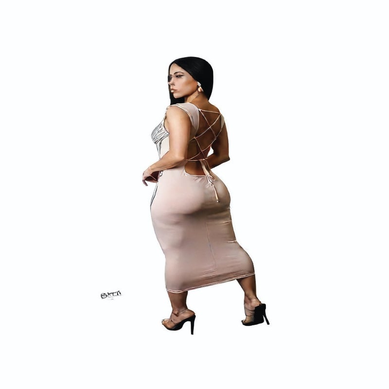 Sexy Backless Bodycon Printed Club Dress - Image 3