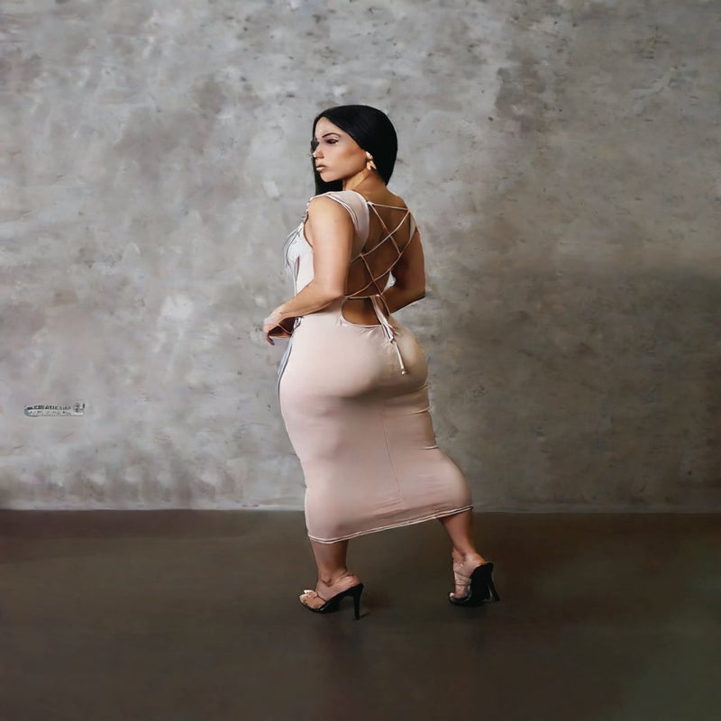 Sexy Backless Bodycon Printed Club Dress - Image 1