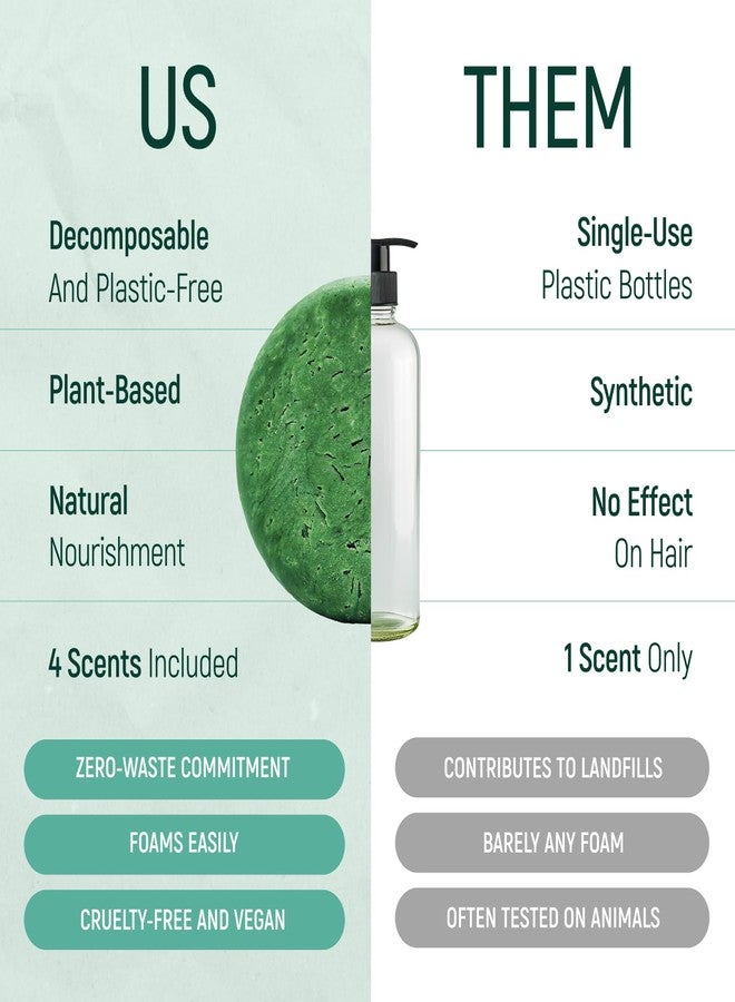 BAMBOEARTH Solid Rice Protein Water Shampoo Bar With Conditioner Effect Hair Soap - Shampoo Bars For Hair With All Natural Plant Based Essential Oils And Zero Waste Packaging | Fan Favourite Bundle 4 Pack - Image 3