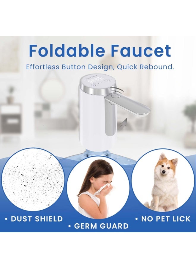 Relex Folding Electric Water Pump Dispenser Electric Touch Screen Wireless Portable Water Pump 3 Quantitative Settings Drinking Water Pump Portable Multipurpose Dispenser for Home Office Camping - Image 3