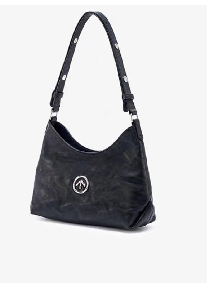 جي تي GROTTO STONE-HOBO Gold Label Pleated Leather Shoulder Bag - Image 2