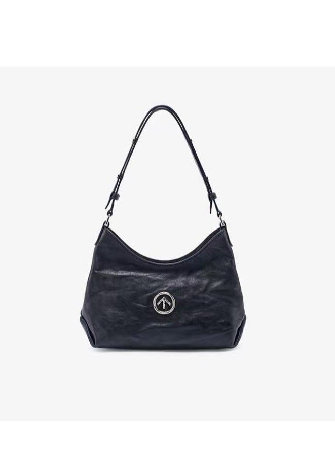 جي تي GROTTO STONE-HOBO Gold Label Pleated Leather Shoulder Bag - Image 4