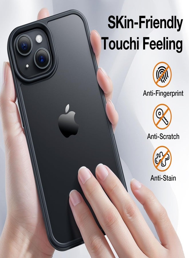Yriklso for iPhone 14 Phone Case, Shockproof for iPhone 13 Case, Military Grade Drop Protection, Protective Hard Back Slim Translucent Case for Phone 13 Phone case/Phone 14 case 6.1'', Frosted Black - Image 2