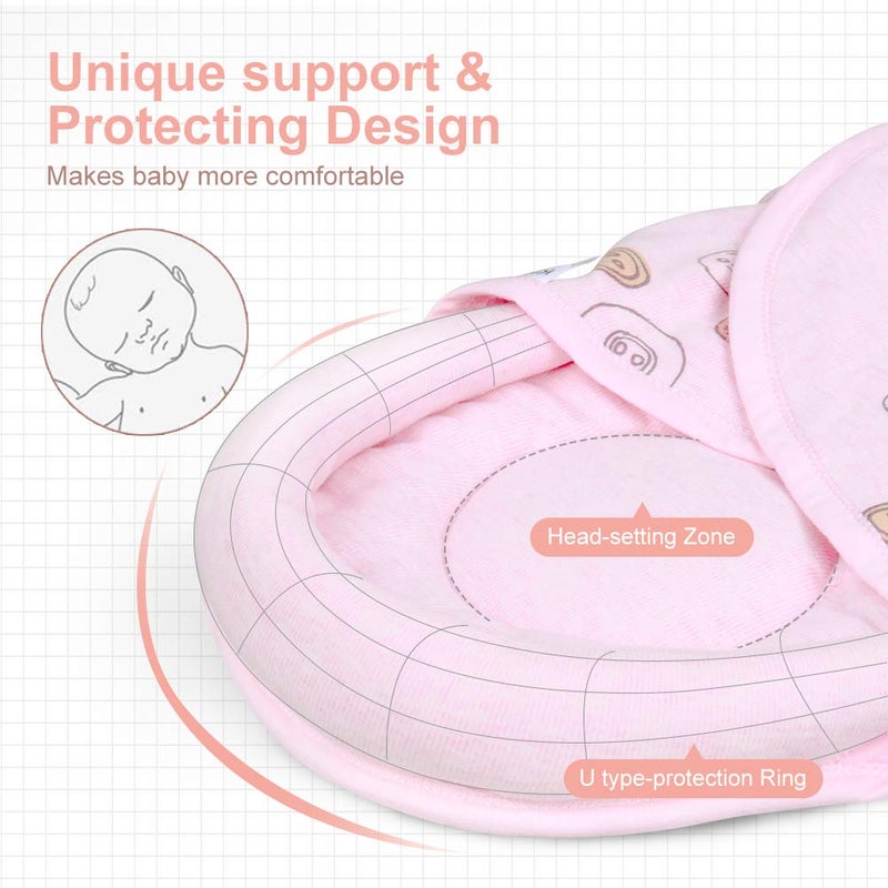 Knirose Premium Soft Cotton Baby Swaddle Blankets, Baby Blanket Wrap for Newborn Baby Boys Girls, Skin Friendly Wearable Swaddling Sleep Sack Calms Startle Reflex (Button, Peachpink, 0-3 Months + 3-6 Months) - Image 4